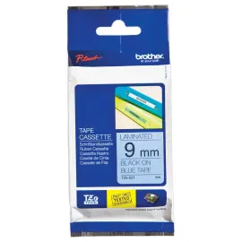 Lint voor labelprinter BROTHER TZE 521 9mm blauw met zwarte afdruk 