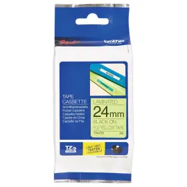 Ruban voor labelprinter BROTHER TZE C51 24mm fluogeel met zwarte print 