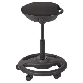 Ergonomische schommelkruk in het zwart met wielen 