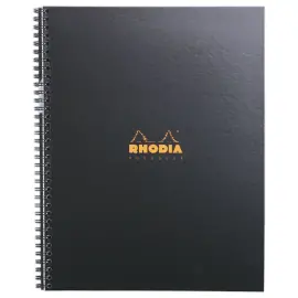 Schrift kartonnen kaft - 160 pagina's A4+gelijnd - Zwart - RHODIA 
