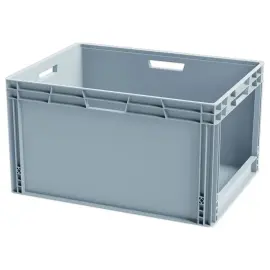 Grijze 185L bak met brede opening 