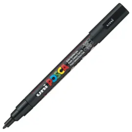Waterverfmarker voor alle ondergronden met fijne conische punt. Zwart 