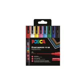 8  Uni-POSCA verfmarkers voor alle ondergronden. Assorti. 