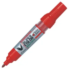 Permanente marker met vloeibaar inkt. V-SUPERCOLOR. Rood 