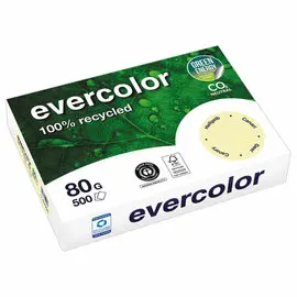 Ramette van 500 vellen gerecycled papier EVERCOLOR A4 80g 