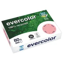 Ramette van 500 vellen gerecycled papier EVERCOLOR A4 80g 