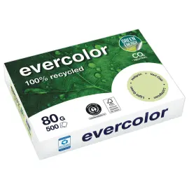 Ramette van 500 vellen gerecycled papier EVERCOLOR A4 80g 