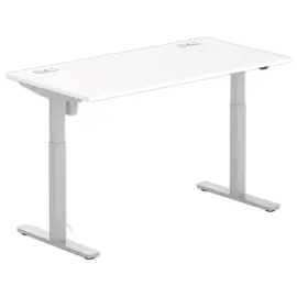 Bureau BERNE elektrisch 160 x 80 wit/alu eenvoudige behuizing 