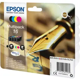 4  EPSON 16 N.C.J.M MULTIPACK CARTRIDGES "Vulpen" 