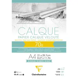 Blok van 50 A4 transparante vellen - CLAIREFONTAINE - 70g 
