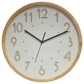 Wandklok 41 cm houten wijzerplaat 