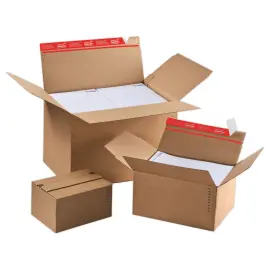 10  Kartons met variabele hoogtes L34,4 x B29 x H3,2 tot 13,2 cm 