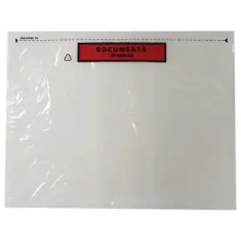 100  Plakhoezen 'DOCUMENTEN HIERIN' formaat C4 330x262 mm 