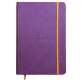 Genaaid schrift Rhodiarama A5 192 pagina's - harde kaft - paars - RHODIA 
