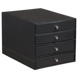 Module voor classificatie Rhodiarama 4 lades kunstleer - Zwart 