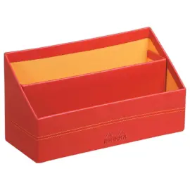 Sorteerbak Rhodia look Italiaans kunstleder - oranjerood 