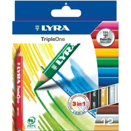 LYRA dikke kleurpotlood - 6,3 mm stift - assorti kleuren - set van 12 