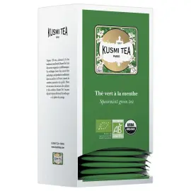 Doos van 25 zakjes Kusmi Tea Bio Groene thee met munt 