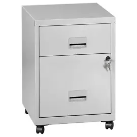 Mobiel ladenkastje in metaal - 2 aluminium laden- gemonteerd 