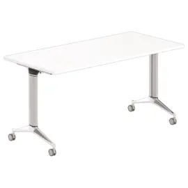 Opvouwbare tafel 150x70 wit/alu gemonteerd 