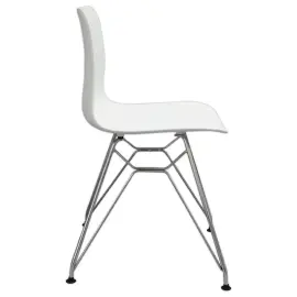 2  UXSTEEL stoelen 2, 4 chromen poten met een witte zitting gemonteerd 