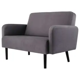 Sofa LISBOA 2-zit Grijs muis stof gemonteerd 