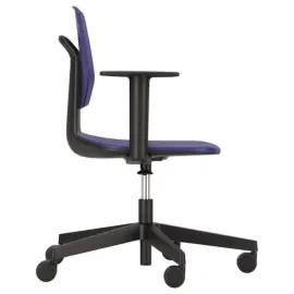 Draaistoel CASHY met lage rugleuning en vaste armleuningen blauw 