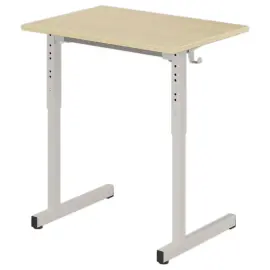 2  Verstelbare GANGE tafels 70x50 cm met grijze poten 