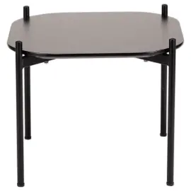 Salontafel MEET 50 x 50 Zwart met zwarte poten gemonteerd 