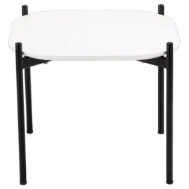 Salontafel MEET 50 x 50 Wit met zwarte poten 