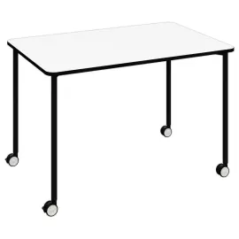 Rijdend tafel FEX OFFICE 116 x 50 cm Wit met zwarte poten 
