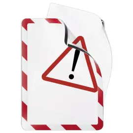 2  Magnetische displayhoezen Security A4 rood/wit DJOIS 