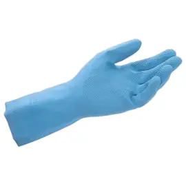 Paar  Blauwe latex huishoudhandschoenen maat 7 