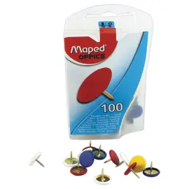 100  Kleurgecoate punaises met een diameter van 9 mm 