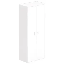 Hoge melamine kast met 2 draaideuren 197x80x42 cm wit 