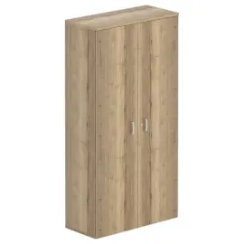 Hoge melamine kast 2 deuren 197x100x42cm eikenfineer 