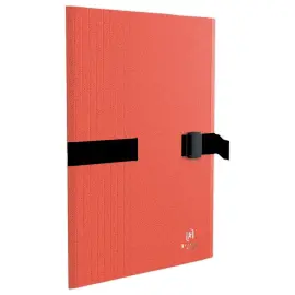 Gerecycleerde map met riem - tweekleurig - rood - OXFORD 