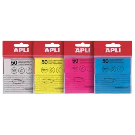 Pakje met 50 transparante zelfklevende memoblaadjes 75x75 mm - Wit 