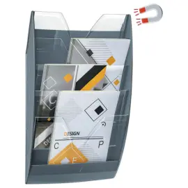 Magnetische wanddisplay CEP  5 vakken - grijs 