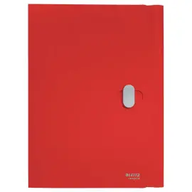 Map LEITZ 3 flappen - gerecycleerd PP - rood 
