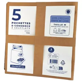 5  herbruikbare kraftzakken 250x350x50 120g 