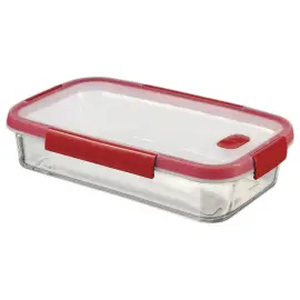 Voedseldoos in glas 2,3L CURVER - rechthoek - rood 