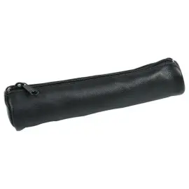 Ronde leren etui van geitenleer 
