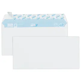 50  witte DL-enveloppen 110x220 80 g met siliconen band 