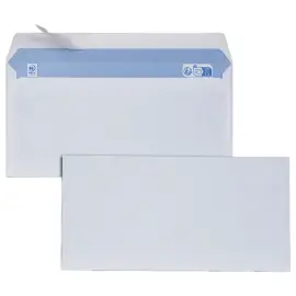 500  witte enveloppen 110x220 mm 75g met siliconen band 