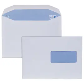 500  witte MSPA-enveloppen 162x229 80 g hoge venster 45x100 gecoat 