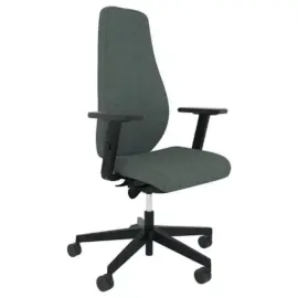 Stoel BJARG met hoge beklede rugleuning, synchroon, grijs, gemonteerd 