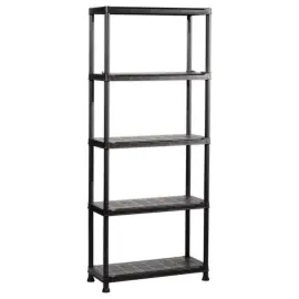Plank L 75 cm met 5 schappen zwart 