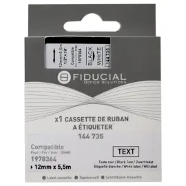 Ruban K7 voor labelprinter DYMO 1978364 DUURZAAM 12mmx5.5m Z/W 