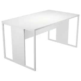 Bureau BELGRADE 160 x 80 wit met witte poten gemonteerd 